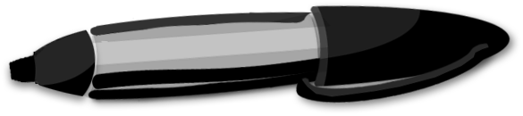 A sketch of a grey large-nib marker.